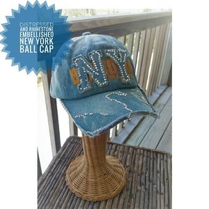New York Denim Ball Cap - Distressed Look